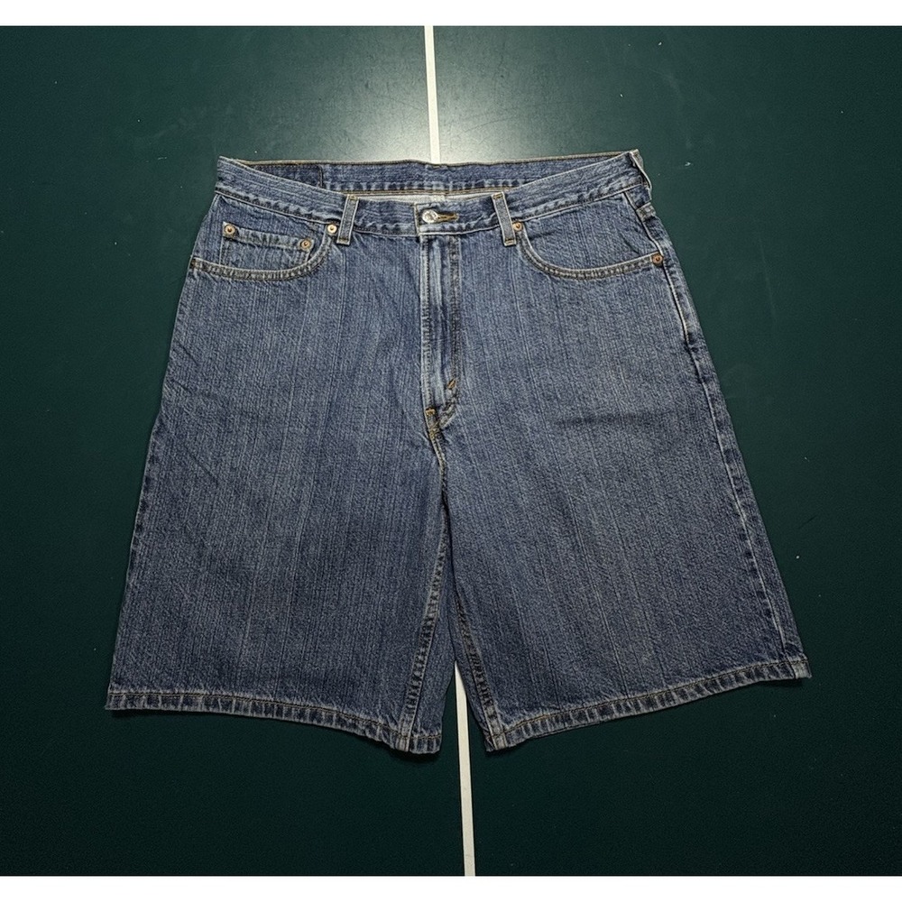 Vintage Levi's 550 Relaxed Fit Jean Shorts Men's 34 Dark Wash Denim 10" Inseam‎
